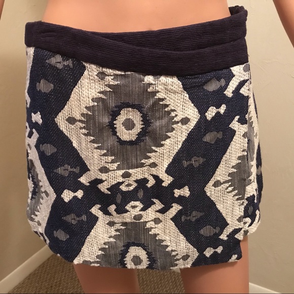 Host Pick🎉Zara Retro Chic Multicolored Purple Gray Cream Cotton Linen Mini Skirt - Picture 3 of 6